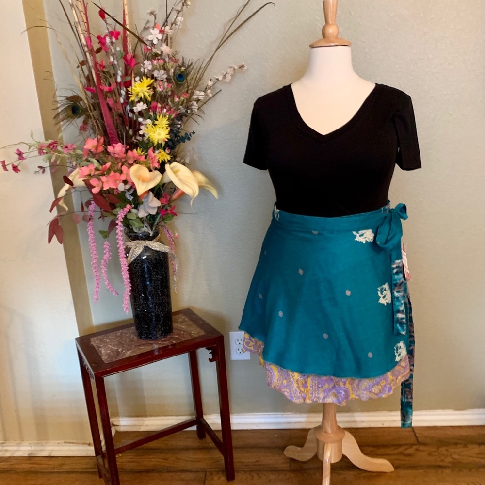 Silk wrap skirt